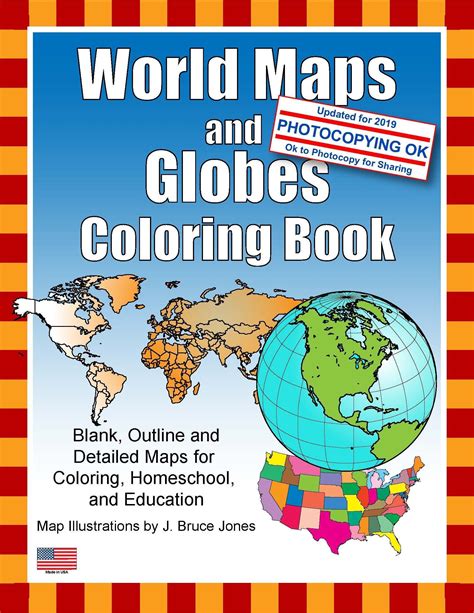world maps  globes  coloring book blank outline maps