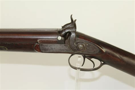 antique english double barrel perkins shotgun  ancestry guns