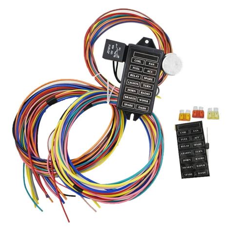 circuit universal wiring harness  fuse  car hot rod street rod xl wires walmartcom