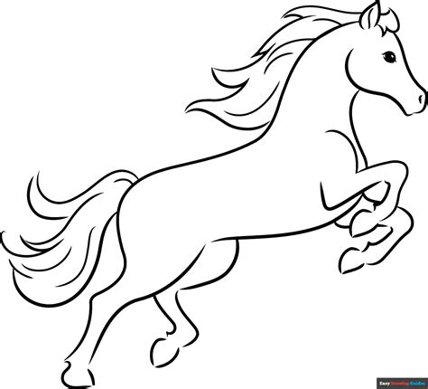 draw  horse outline  easy drawing tutorial