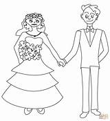 Coloring Pages Couple Wedding Groom Bride Happy Printable Print Drawing Color Cute Top sketch template