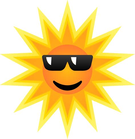 sun  cool expression  sunglasses clip art  hot sun