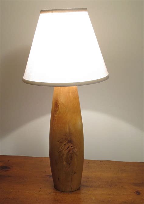 hand crafted solid wood table turned lamp  simon metz woodworking