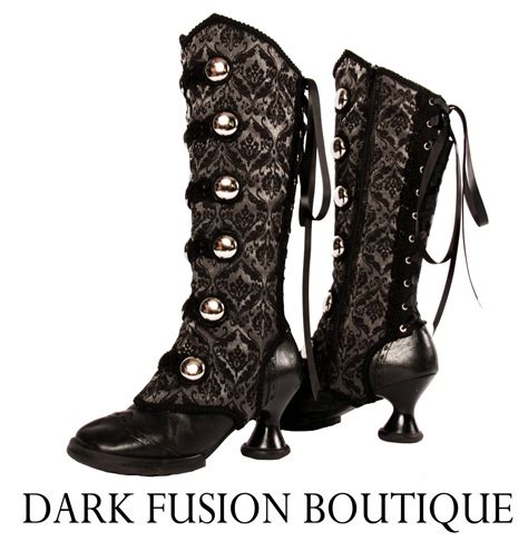 spats victorian vintage style noir edwardian by darkfusionboutique