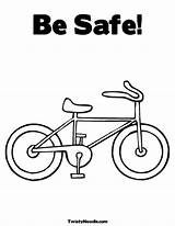 Coloring Safety Bicycle Pages Popular sketch template