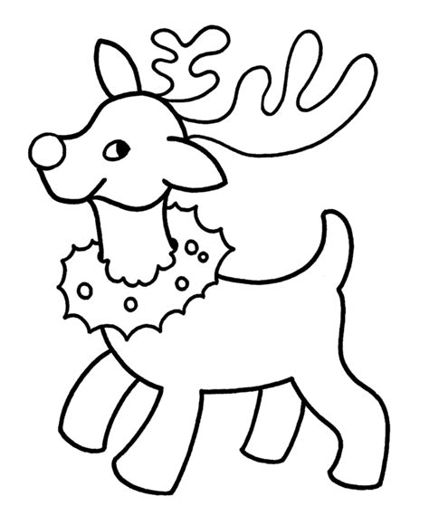 learning years christmas coloring pages reindeer  wreath