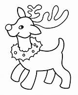Christmas Coloring Pages Animals Reindeer Easy Wreath Animal Learning Years Printable Sheets Boy Kids Colouring Pre sketch template