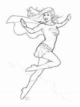 Coloring Supergirl sketch template