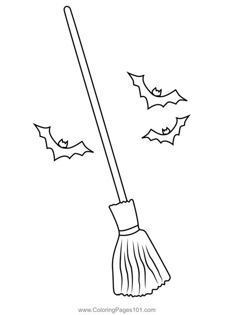 witch broom coloring page  kids  halloween printable coloring
