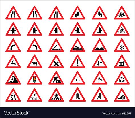 traffic signs  symbols royalty  vector image