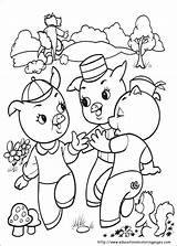 Pigs Three Little Coloring Printable Template sketch template