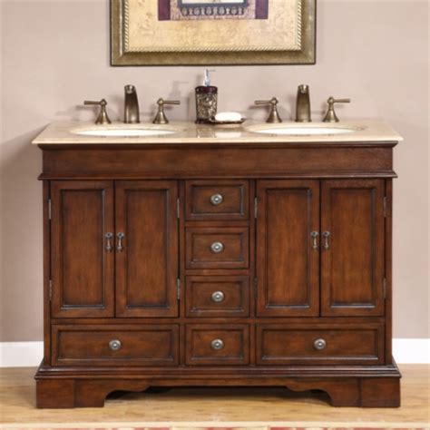 small double sink vanity  antique brown  choice  top