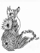 Mandala Tiere Fuchs Erwachsene Malen Adults Ausmalbilder Malbuch sketch template