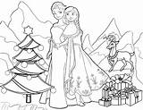 Christmas Elsa Anna Coloring Frozen Pages sketch template