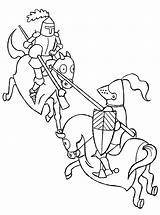 Coloring Knights Pages Knight Ridders Paard Twee Vechtende Clipart Te Tekening Kleurplaat Ridder Coloringpages1001 Kasteel Dragon sketch template
