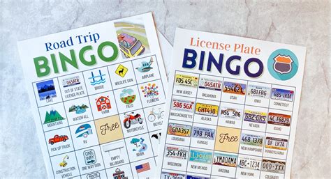 road trip    car bingo printable cards