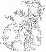 Embroidery Coloriage Enluminures Lettres Broderie Enluminure Fleur Jwt Needlenthread Corbet sketch template