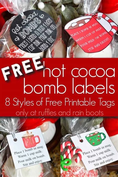 printable hot cocoa bomb labels  gift giving