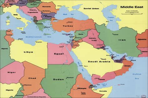 gallery poster cia map  middle east  iraq iran israel p