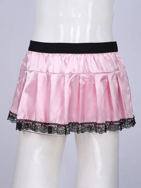 pink satin and lace sissy skirt sissy lux