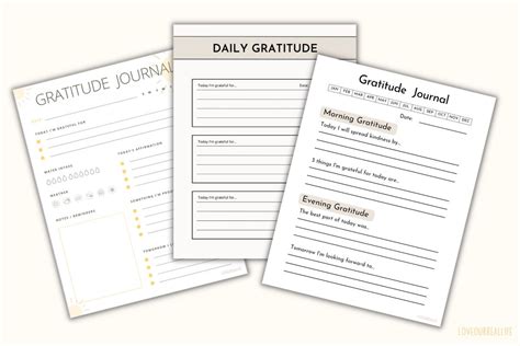 printable daily gratitude journal template  prompts love