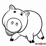 Hamm Draw Piggy Printables Sketchok sketch template
