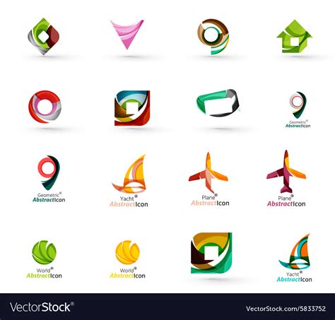 set  abstract travel logo icons business app vector image