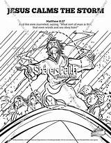 Jesus Storm Calms Coloring Kids Pages Bible Sunday School Story sketch template