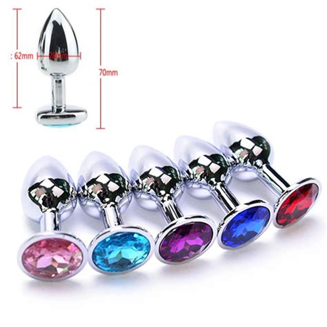 Intimate Metal Anal Plug With Crystal Jewelry Smooth Touch Butt Plug No