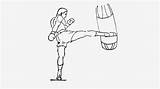 Kicks Kick Roundhouse Martial Arts Another Way Look sketch template