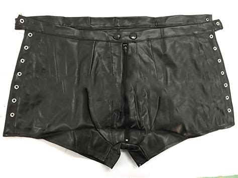 2020 Sexy Men Wild Pu Faux Leather Zipper Open Crotch