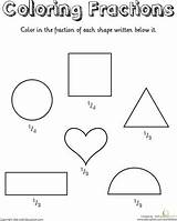 Fractions Shapes Coloring Worksheets Worksheet sketch template