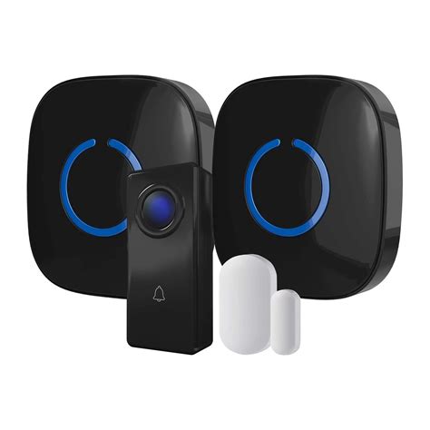 wireless doorbell kit black sadotech touch  modern
