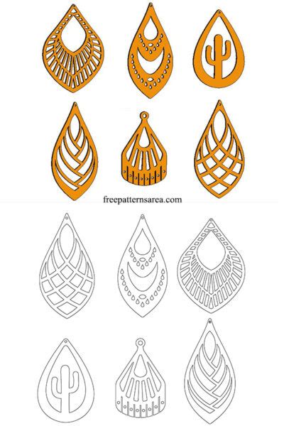 earring shapes template  svg cut files freepatternsarea