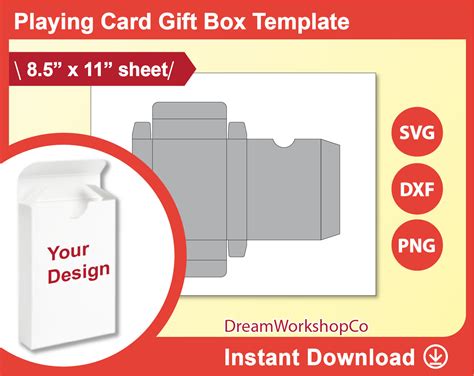 playing card box template trading card box template svg etsy