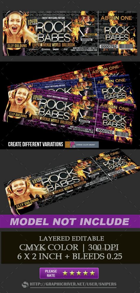 rock babes ticket by snipers graphicriver