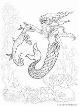 Coloring Pages Mermaid Dolphin Getcolorings Dolph Warrior Dolphins Mermaids sketch template