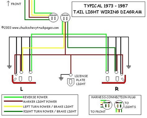 headlight  tail light wiring schematic diagram typical