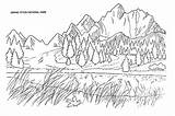Coloring Park Wilderness National Pages Teton Grand Printables Parks Printable Glacier Usa Landscape Sheets Drawing Kids Adult Rockies Designlooter Canadian sketch template