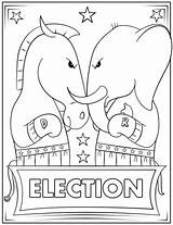 Coloring Election Republican Elephant Democrat Donkey Pages Categories sketch template