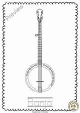 Banjo Instrument Anastasiya Double sketch template