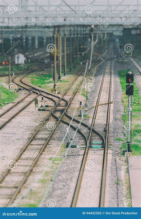 railroad junction stock image image  infrastructure