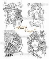 Fairy Tangles Digi Coloring sketch template
