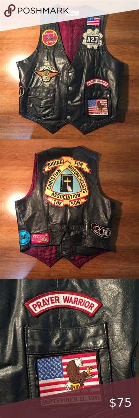 harley patch leather vest biker vintage leather vest vintage jacket