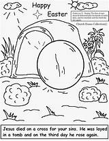 Coloring Pages Resurrection Jesus Tomb sketch template
