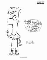 Ferb Coloring Fletcher Phineas sketch template