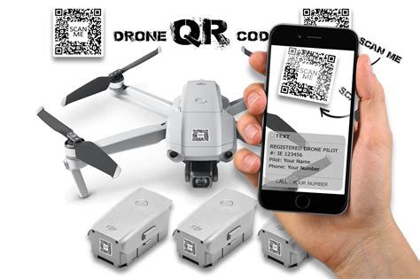 set   qr coded drone registration pilot info decal set etsy