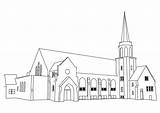 Colorare Kerk Chiesa Iglesia Kleurplaat Coloring sketch template