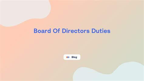 board  directors duties