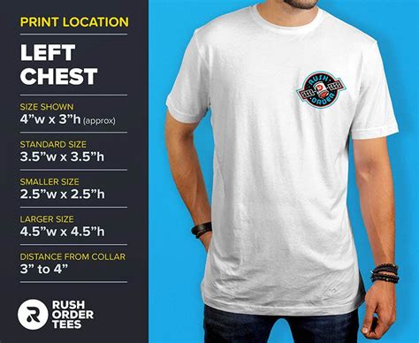 logo placement guide  top  print locations   shirts